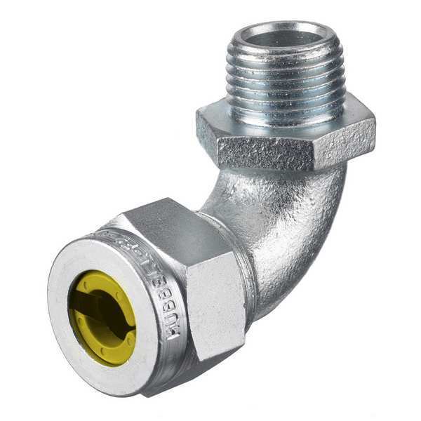 Liquid Tight Connector, 1in, 90 deg, Yellow