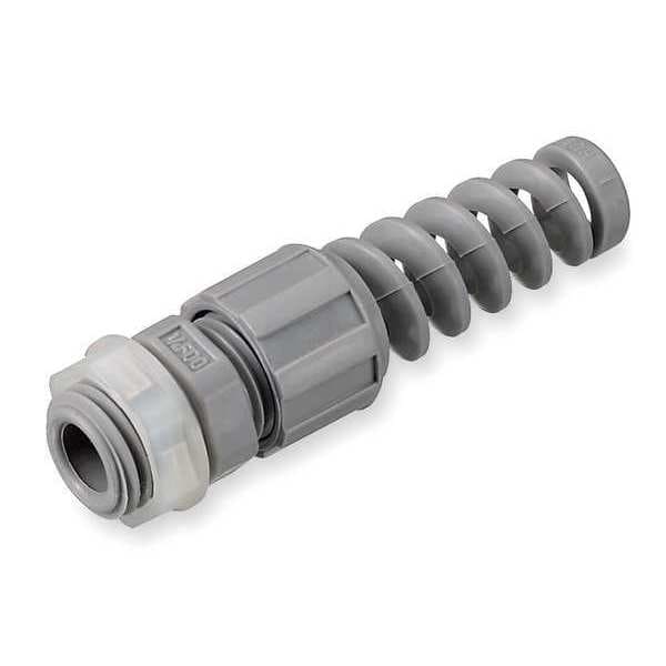 Liquid Tight Connector, 1/4in, Spiral, Gray