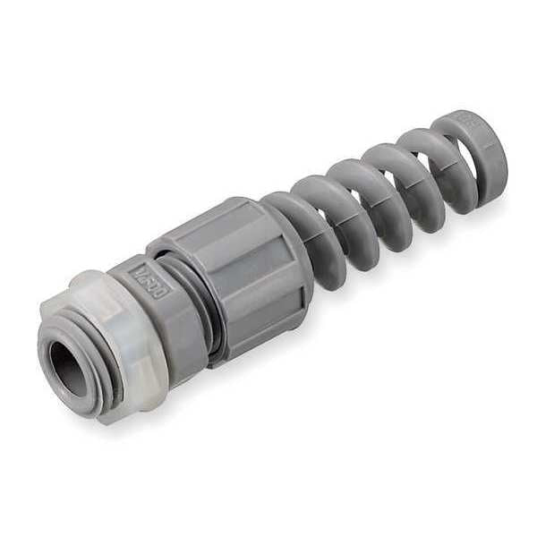 Liquid Tight Connector, 1/2in, Spiral, Gray