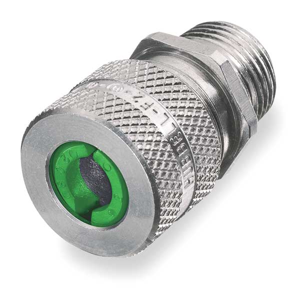 Liquid Tight Connector, 1/2 in., Green
