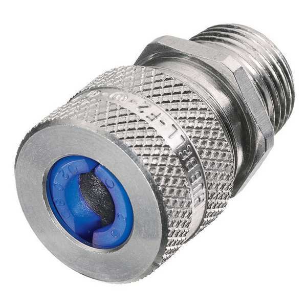 Liquid Tight Connector, 1/2 in., Blue