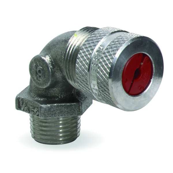 Liquid Tight Connector, 1/2in., 90 deg, Brn