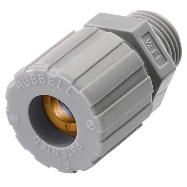 Cord Connector, 3/8 in., Straight, Gray