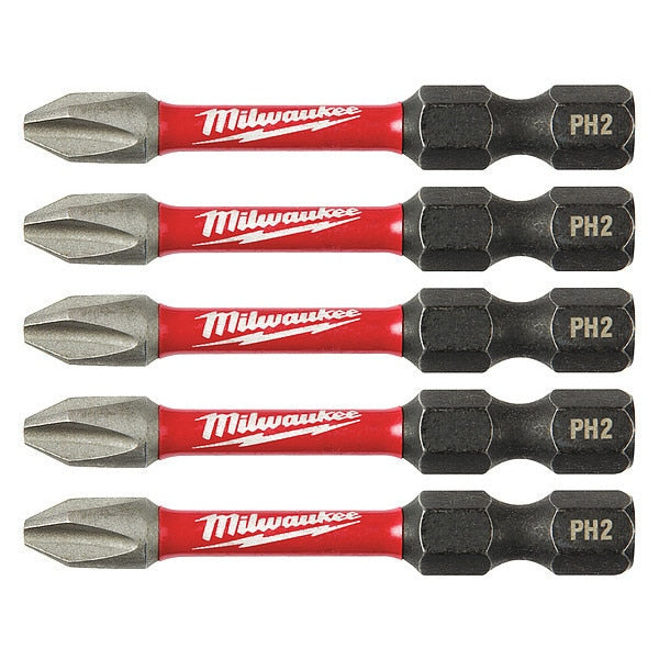 SHOCKWAVE 2 in Phillips #2 Impact Duty Power Bit, 5-Piece Pack