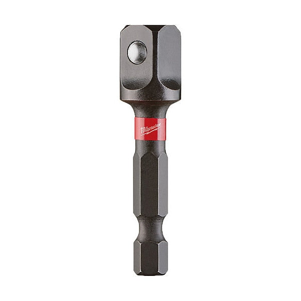 SHOCKWAVE Hex Drive Socket Adapter, 1/4 in Input Drive Size, 3/8 in Output Drive Size, Black Oxide