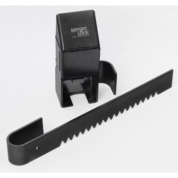 Padlock Guard, Hardened Steel, Blk, 15