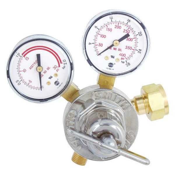 Gas Regulator, Single Stage, CGA-520, 15 psi, Use With: Acetylene