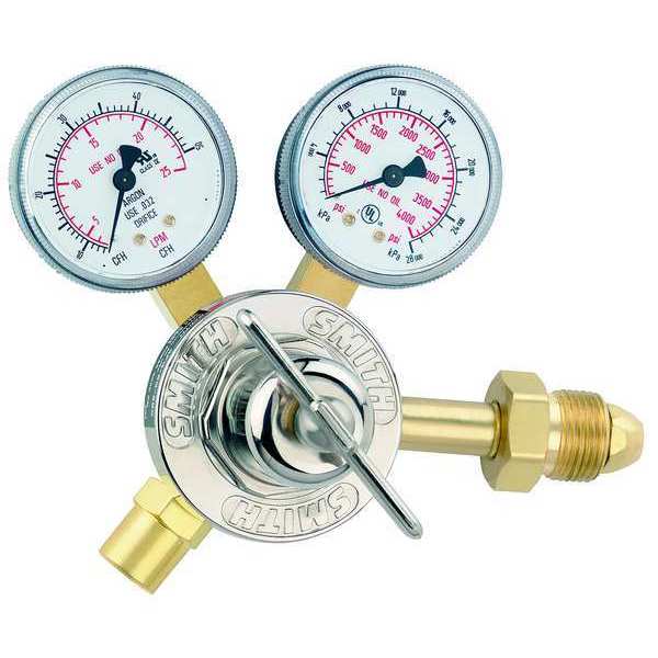Flow Gauge Regulator, Single Stage, CGA-580, 50 cfh, Use With: Argon