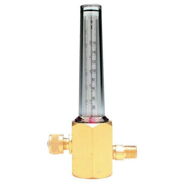 Flowmeter, Single Stage, 1/4 in MNPT, 50 psi, Use With: Argon, Carbon Dioxide, Helium