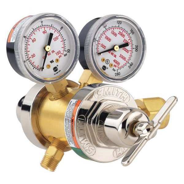Gas Regulator, Two Stage, CGA-540, 125 psi, Use With: Oxygen