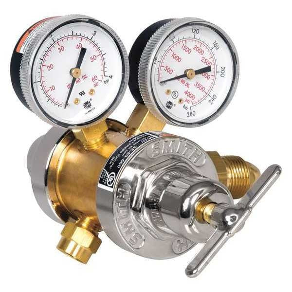 Gas Regulator, Two Stage, CGA-580, 50 psi, Use With: Helium, Inert, Nitrogen