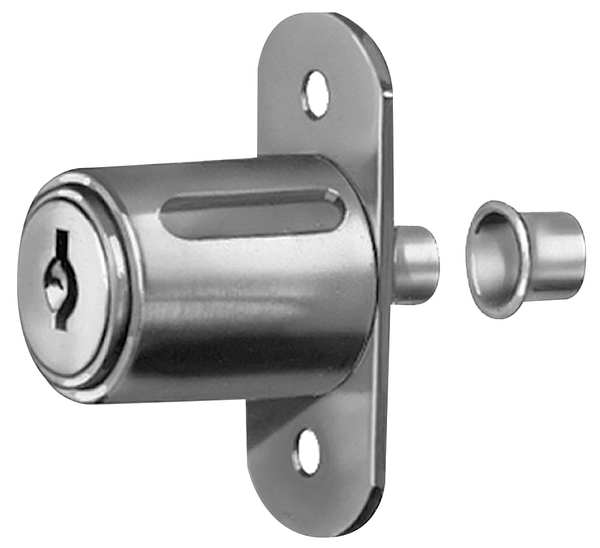 Sliding Door Lock, Nickel, Key Different