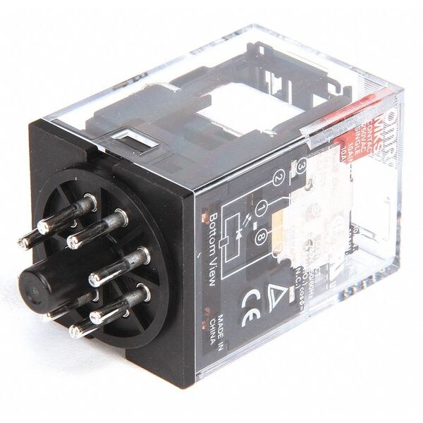 General Purpose Relay, 120V AC Coil Volts, Octal, 8 Pin, DPDT