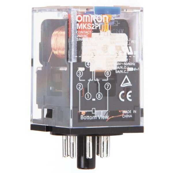 General Purpose Relay, 24V DC Coil Volts, Octal, 8 Pin, DPDT