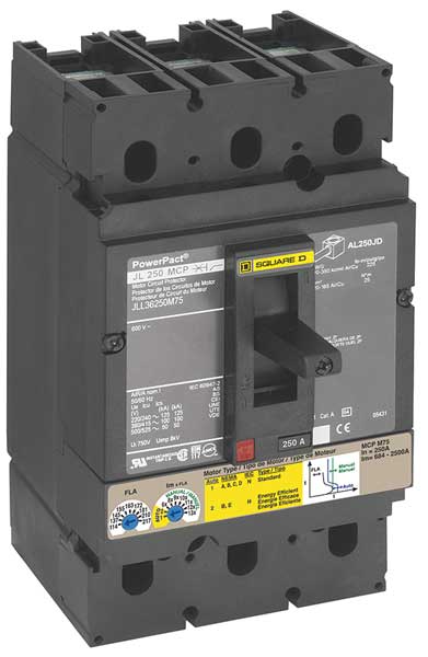 Molded Case Circuit Breaker, 250 A, 600V AC, 3 Pole, Free Standing Mounting Style, JJ Series
