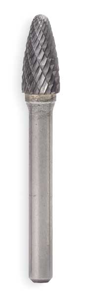 Carbide Bur, Round Nose Tree, 3/4, dbl Cut