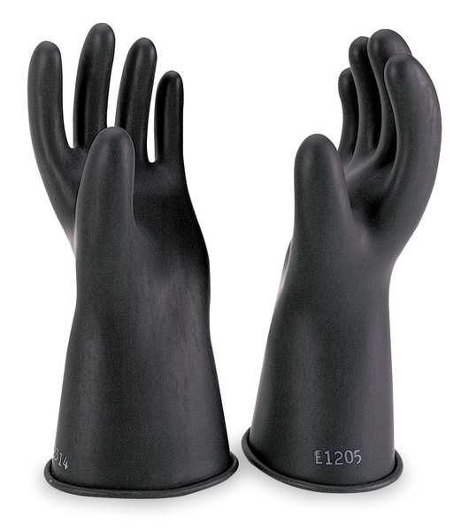 Electrical Gloves, Class 0, Black, Sz 7, PR