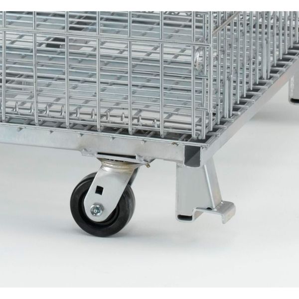 Silver Collapsible Bulk Container, Steel, 30.3 cu ft Volume Capacity