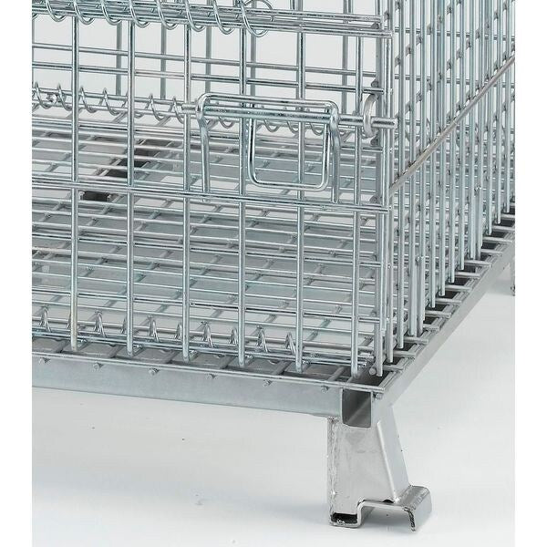 Silver Collapsible Bulk Container, Steel, 24.3 cu ft Volume Capacity