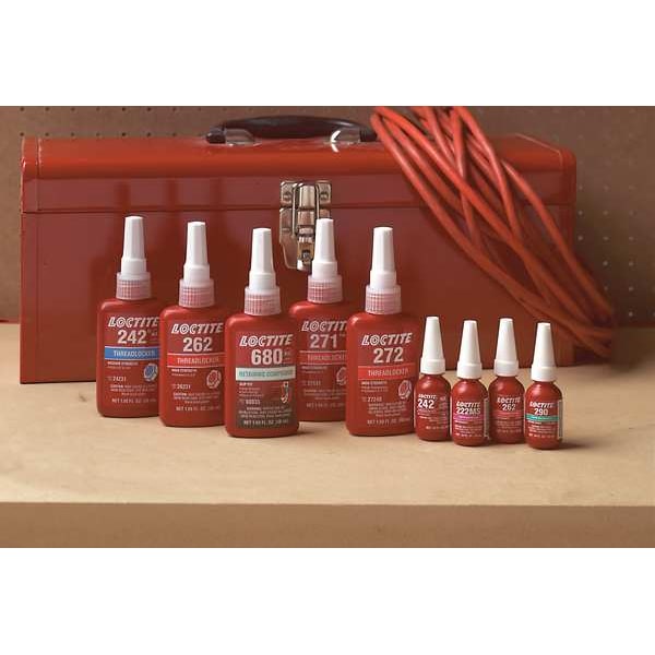 Threadlocker, LOCTITE 262, Red, High Strength, Liquid, 50 mL Bottle
