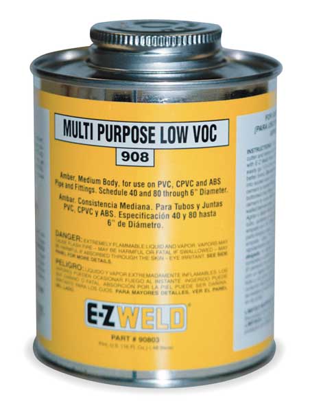 Cement, 32 Oz, Amber, PVC, CPVC, ABS