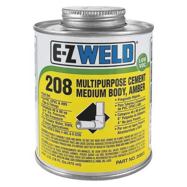 Cement, 16 Oz, Amber, PVC, CPVC, ABS