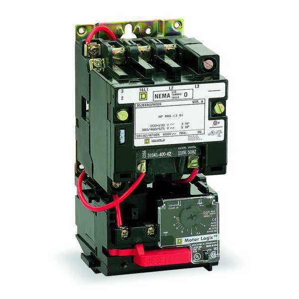 Nonreversing NEMA Magnetic Motor Starter, No Enclosure NEMA Rating, 480V AC, 3 Poles, 1NO