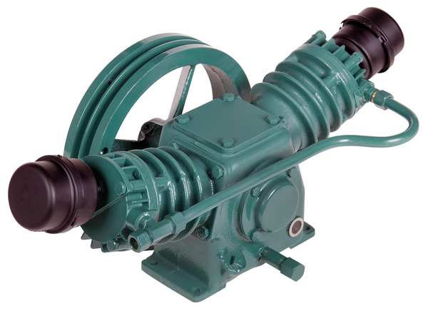 Air Compressor Pump, 1 1/2 hp, 2 hp, 1 Stage, 16 oz Oil Capacity, 2 Cylinder