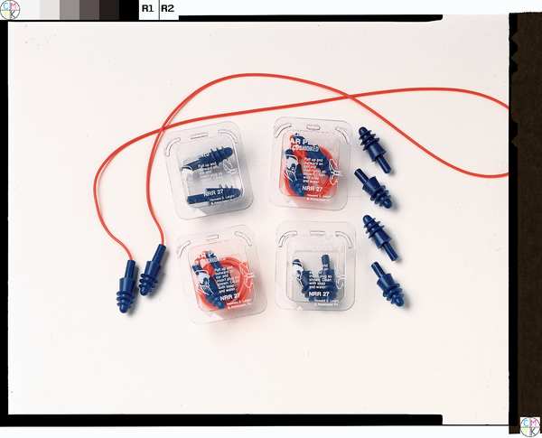 AirSoft Reusable Corded Ear Plugs, Flanged Shape, NRR 27 dB, M, Blue, 100 Pairs