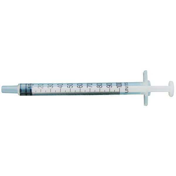 Dispensing Syringe, 1 mL, Manual, Luer Slip, High Density Polypropylene, Translucent, 10 Pack