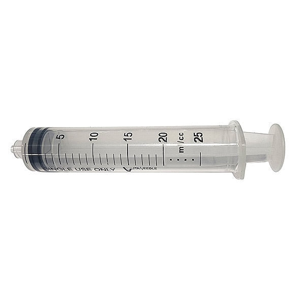 Dispensing Syringe, 20 mL, Manual, Luer Lock, High Density Polypropylene, Translucent, 10 Pack