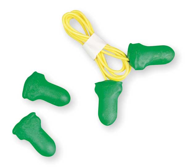 Max Lite, Disposable Uncorded Earplugs, Foam, Contoured-T Shape, 30 dB NRR, Green, 200 Pairs/Box