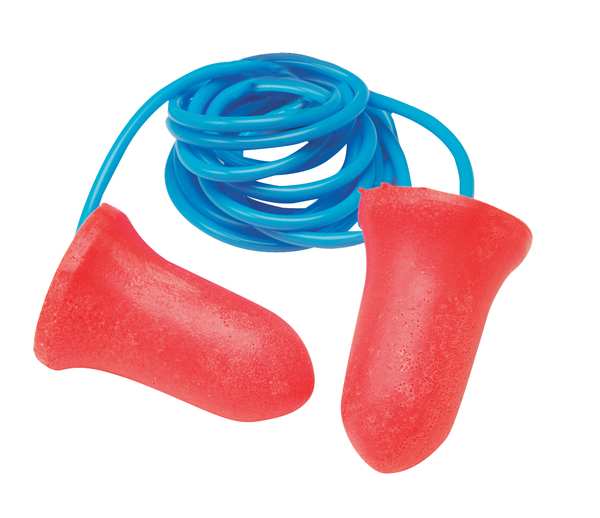 Max-30 Disposable Corded Earplugs, Foam, Bell Shape, NRR 33 dB, Coral, 100 Pairs/Box