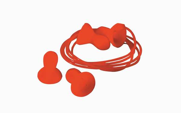 Reusable Uncorded Ear Plugs, Bell Shape, 26 dB, 100 Pairs, Orange