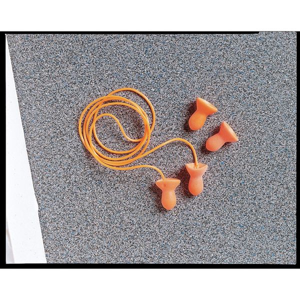 Reusable Uncorded Ear Plugs, Bell Shape, 26 dB, 100 Pairs, Orange