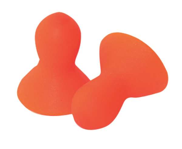 Reusable Uncorded Ear Plugs, Bell Shape, 26 dB, 100 Pairs, Orange