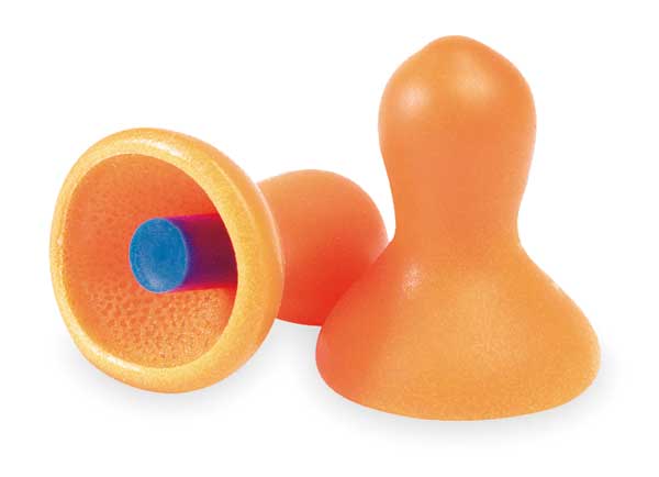 Reusable Uncorded Ear Plugs, Bell Shape, 26 dB, 100 Pairs, Orange