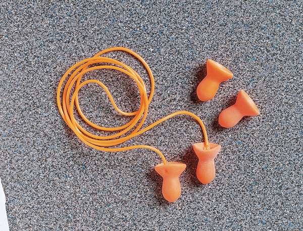 Reusable Uncorded Ear Plugs, Bell Shape, 26 dB, 100 Pairs, Orange