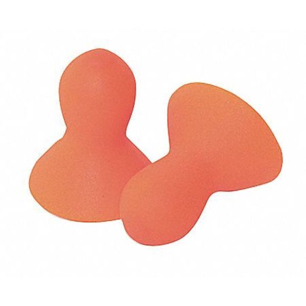 Reusable Uncorded Ear Plugs, Bell Shape, 26 dB, 100 Pairs, Orange