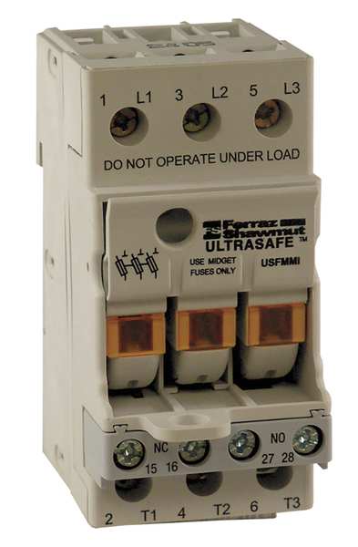 Fuse Block, Midget and CC Class, 30A, 3 Pol