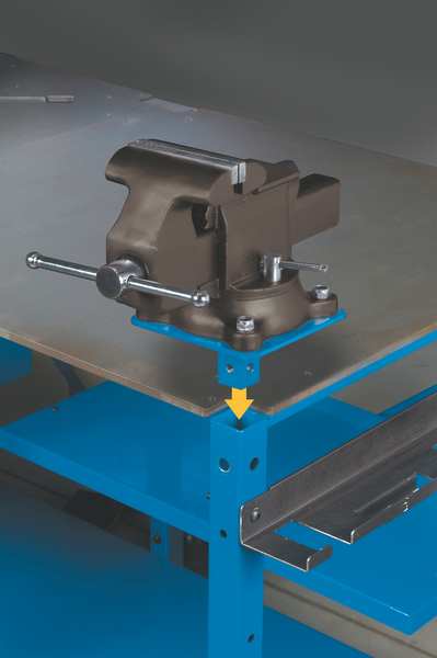 Vise and Vise Mount, 7W x 14D x 12H, Gray