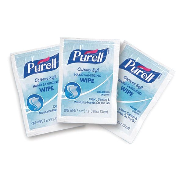 Hand Sanitizing Wipes, Single Packets, PK1000
