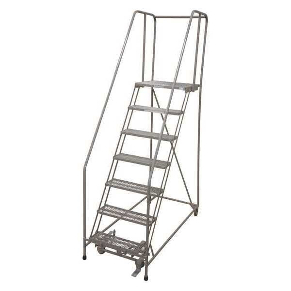 100 in H Steel Rolling Ladder, 7 Steps