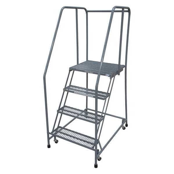 70 in H Steel Rolling Ladder, 4 Steps