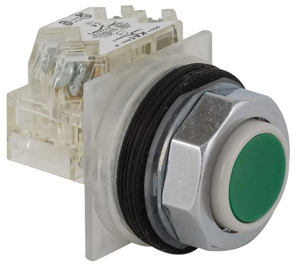 Non-Illuminated Push Button, 30 mm, 1NO/1NC, Green