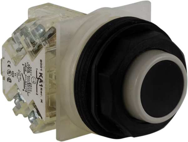 Non-Illuminated Push Button, 30 mm, 1NO/1NC, Black