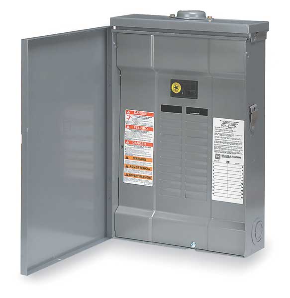 Load Center, 6 Spaces, 125 A Amps, 120/240V AC, QO Circuit Breaker Type