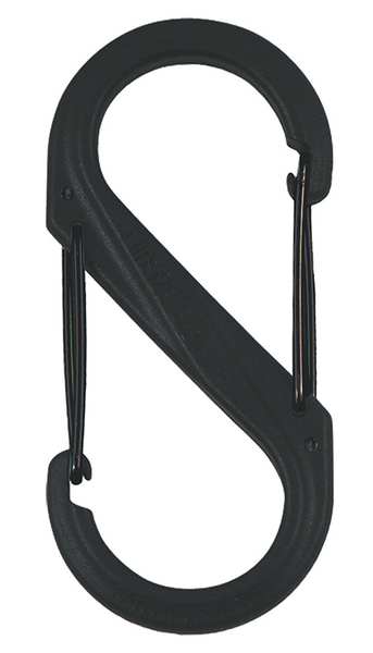 Carabiner Clip, 3-1/2 In., Plastic, Black