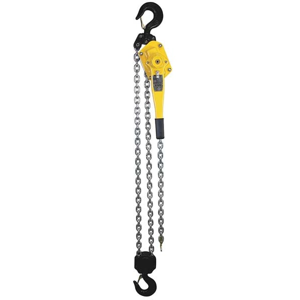Lever Chain Hoist, 12,000 lb Load Capacity, 15 ft Hoist Lift, 1 15/16 in Hook Opening