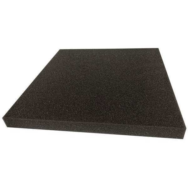 Foam Sheet, Open Cell, 36 in W, 36 in L, 3/4 in Thick, Charcoal